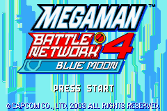 Mega Man Battle Network 4: Red Sun title screen for GameBoy Advance